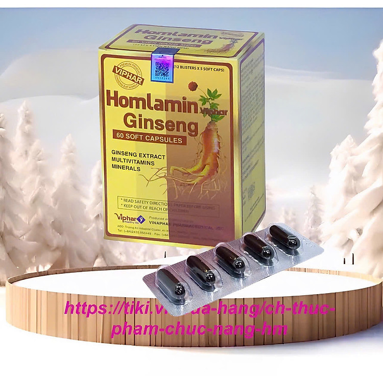 Viên uống Homlamin ginseng bổ sung vitamin (Hộp 60 viên) VN1