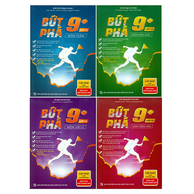 Sách - Combo 4 cuốn bứt phá 9+ lớp 10 ( toán + lí + hóa + tiếng anh ) (HM)