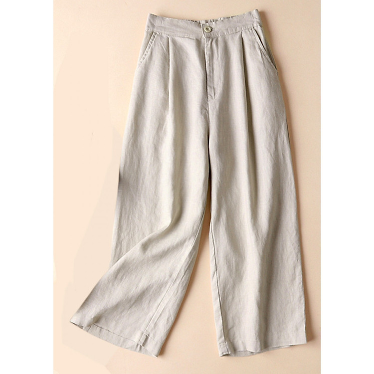Quần ống rộng đũi xước có khuy chất đẹp