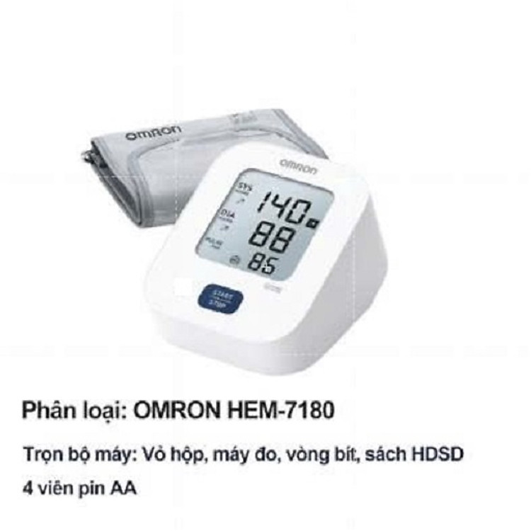 Máy Đo Huyết Áp Tự Động Omron EZ Lite HEM-7180 - Phát Hiện Nhịp Tim Bất Thường Chỉ Báo Tăng Huyết Áp