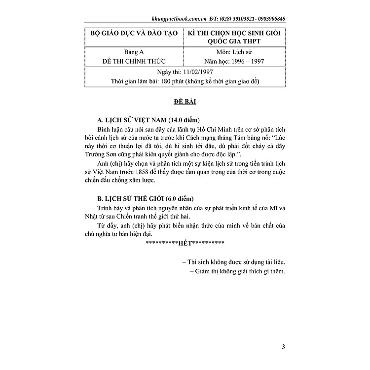Tinh Tuyển Những Bài Đoạt Giải Quốc Gia Môn Lịch Sử - Ảnh 3