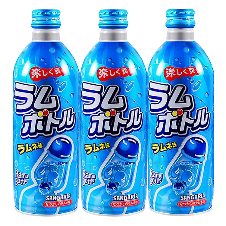 3 Chai Nước Soda Ramune Sangaria Nhật Bản (500ml x 3)