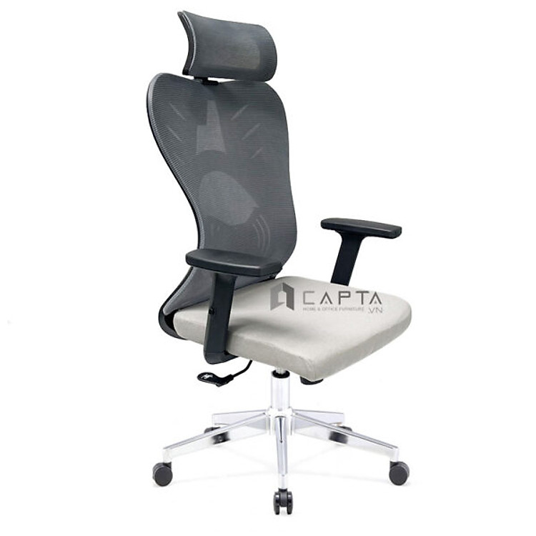 Ghế xoay làm việc tại nhà có tựa đầu Ghế lưới văn phòng tay tựa nhựa chữ T hiện đại CM4513-M