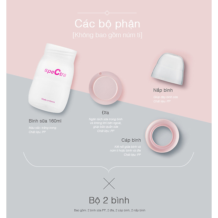 Mua Bộ 2 bình trữ sữa Spectra 160ml Đảm bảo Tiết kiệm - Hình ảnh 3