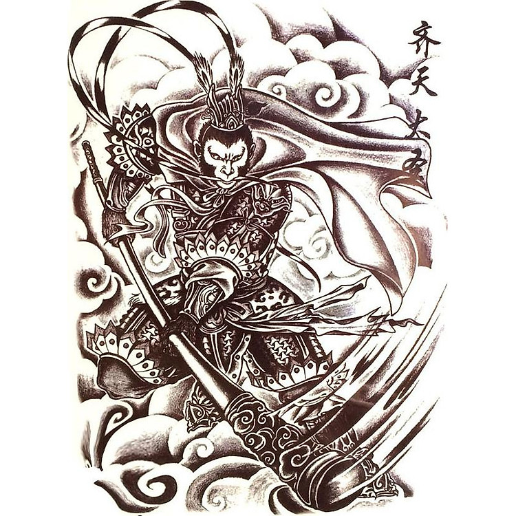 Hình Xăm Dán Ngộ Không QSA106 (21x15cm)