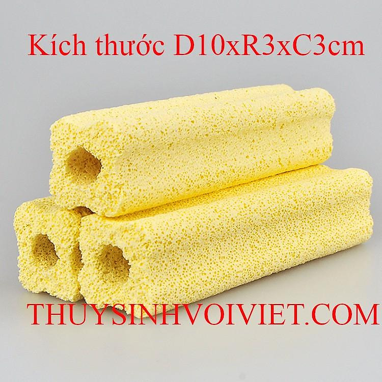 Bộ 10 Sứ thanh hoa mai vàng KÍCH THƯỚC 10X3X3CM dùng làm vật liệu lọc cho lọc ngoài, lọc tràn trong hồ cá cảnh