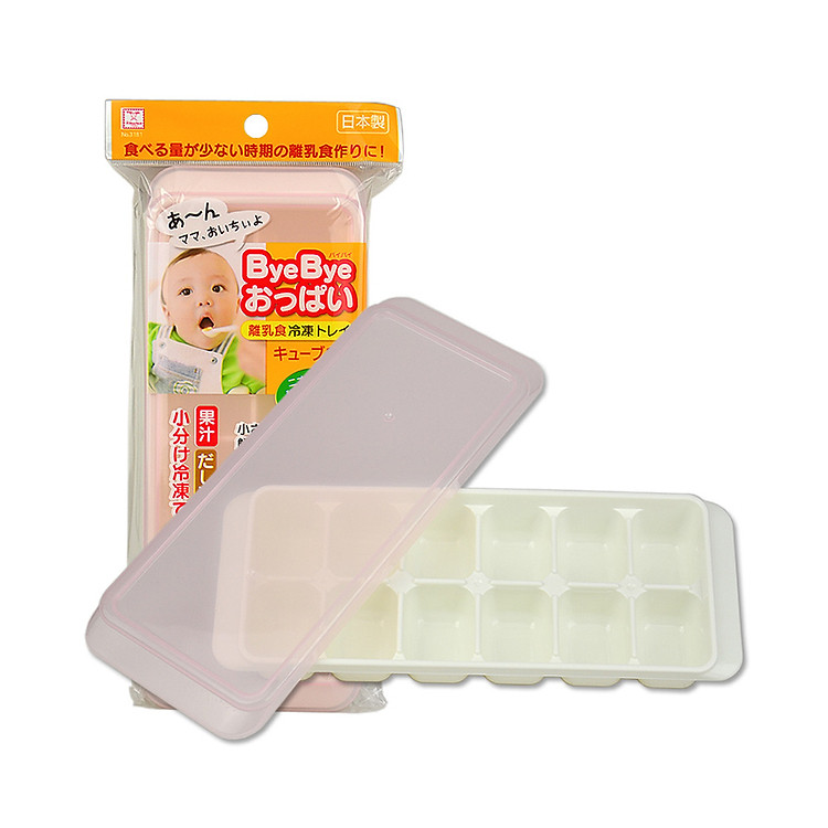 Khay đựng ăn dặm trẻ em 12 ngăn có nắp kháng khuẩn nội địa Nhật Bản