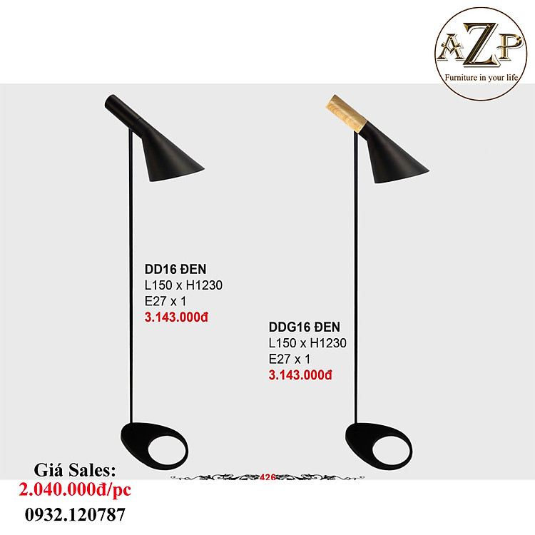 AZP - ĐÈN ĐỨNG / ĐÈN TRANG TRÍ / ĐÈN PHÒNG KHÁCH AZP-DD16 / DDG16 phong cách đương đại, hàng nhập khẩu