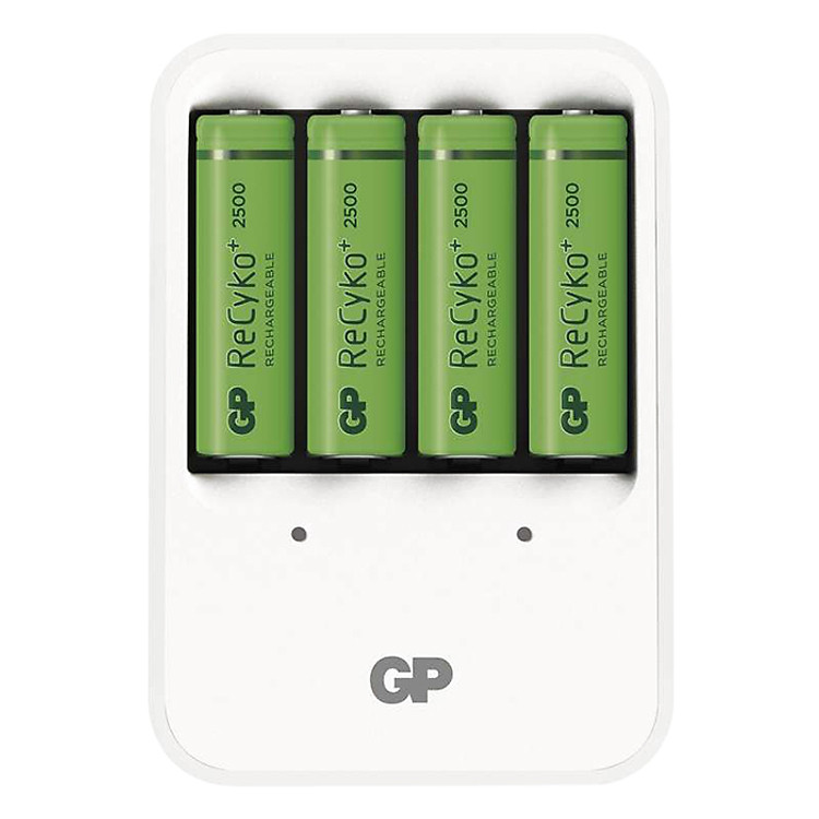 Bộ Máy Sạc Gp Batteries Pb420 Kèm 4 Viên Pin Sạc Gp Batteries Recyko+ Aa (2500Mah)