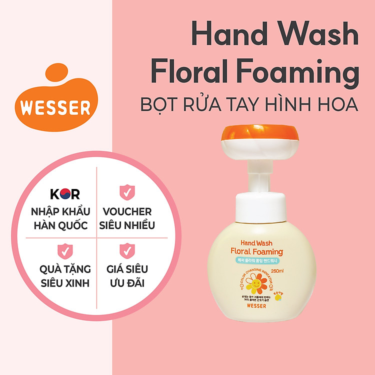 Tham Khảo tại ConCung: Bọt rửa tay hoa Wesser 250ml , nhận ngay nhiều Ưu đãi