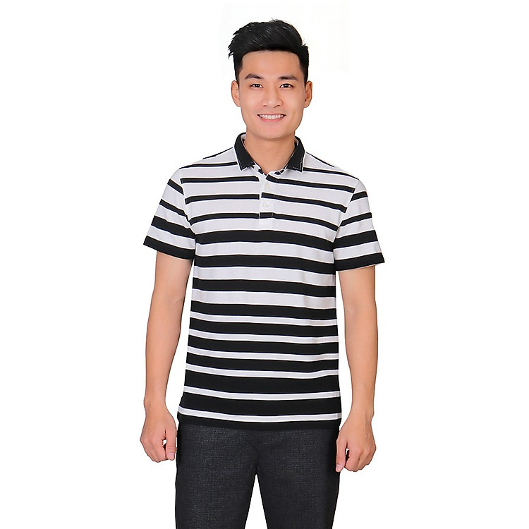 Áo Polo Nam Narsis D8009 - Trắng Phối Đen