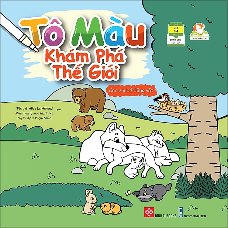 Sách Tô Màu Khám Phá Thế Giới- Các Em Bé Động Vật