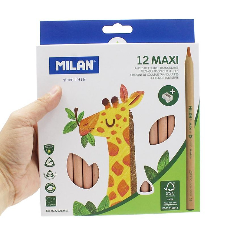 Hộp Bút Chì Màu Gỗ Tái Chế Milan Maxi (12 chiếc) - Ảnh 6