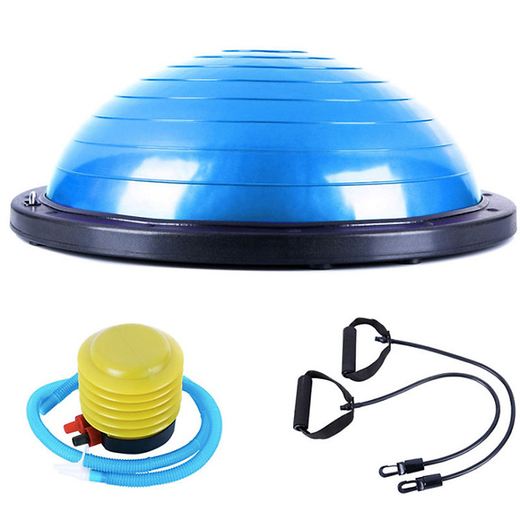 Combo Bóng tập thể lực đa năng 58cm (Loại trơn) + Bơm bóng + Dây kéo Sportslink