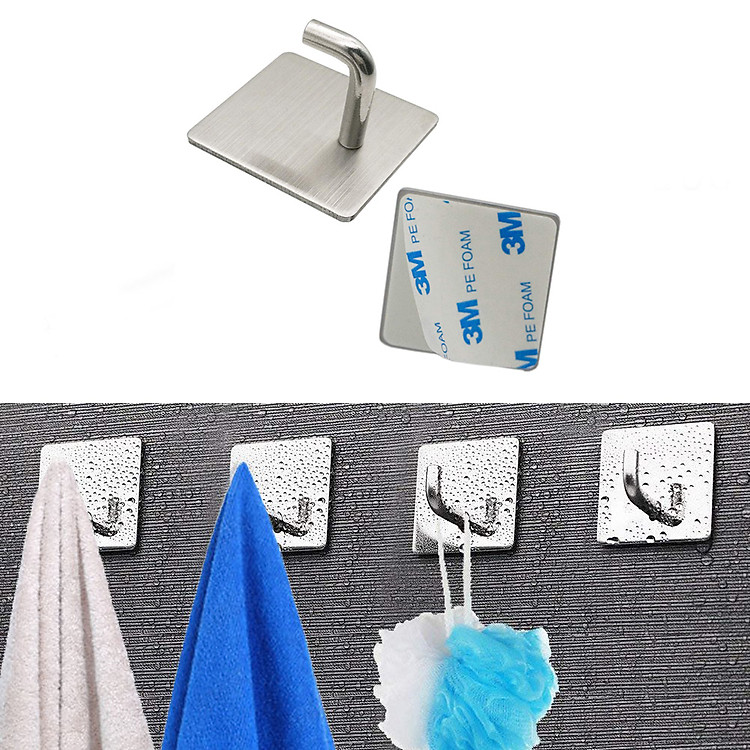 Combo 4 móc treo đồ quần áo dán tường inox 304 HOBBY Home Decor V35-4