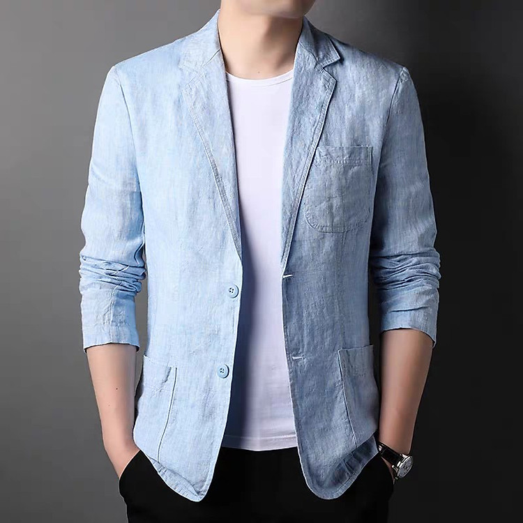 Áo khoác Blazer Linen cho nam form suông dài tay unisex nhiều màu