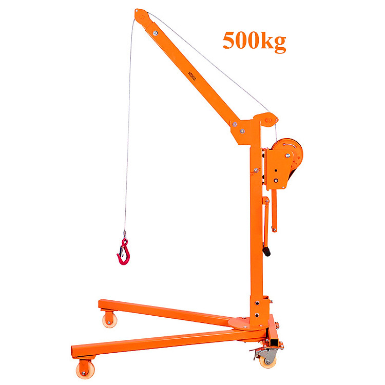 Cẩu tời quay tay 500kg ABG cao 240cm, cẩu di động mini hộ gia đình dùng thay cho palang xích kéo tay, móc cẩu xoay móc cẩu hàng chuyên dùng để nâng hạ