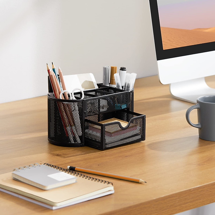 Hộp Khay Ống Đựng Cắm Bút Kim Loại Đen - Ảnh 7