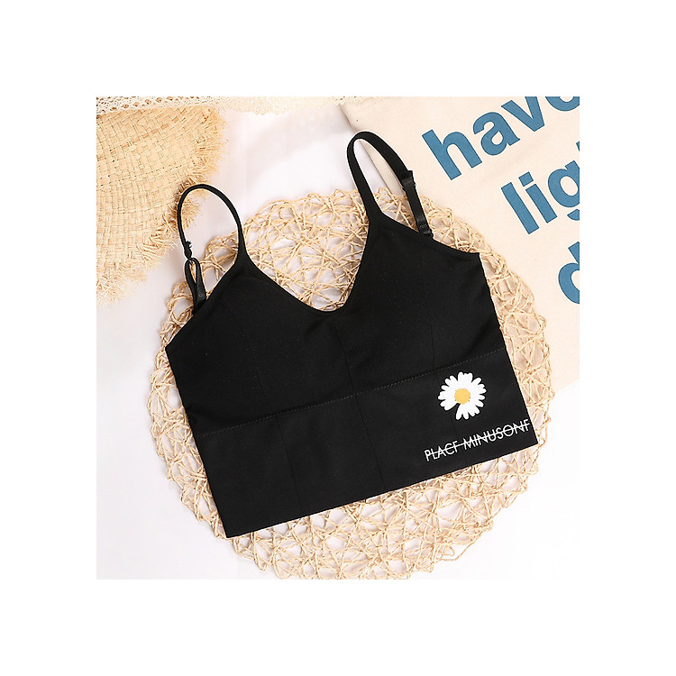 Áo Bra Hoa Cúc Họa Mi Thun Gân Hottrend Cá Tính