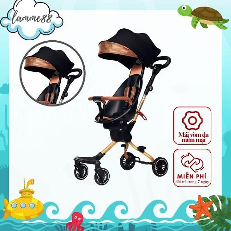 Xe đẩy gấp gọn V5B V8 Pro cho bé 2 chiều mẫu mới gọn nhẹ thông minh ngồi du lịch đi chơi dành cho em bé baobaohao