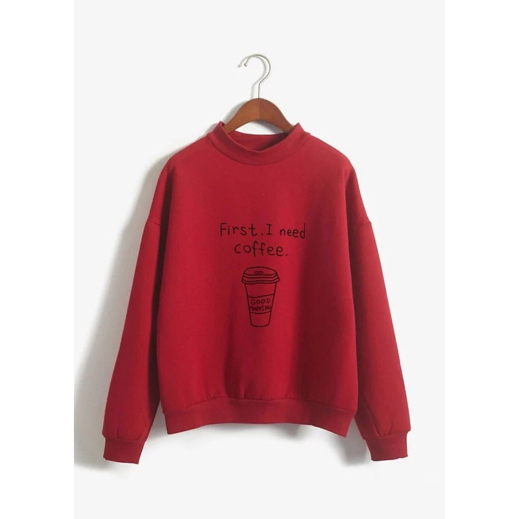 Áo sweater nữ có chữ coffee