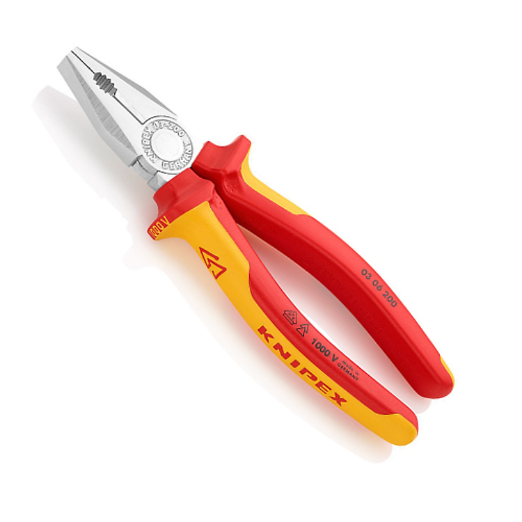 Kìm Răng Đa Năng Knipex 03 06 180 và Knipex 03 06 200 Lưỡi Cắt 60HRC Tay Cầm Cách Điện VDE 1000 Volt - Sản Xuất Tại Đức
