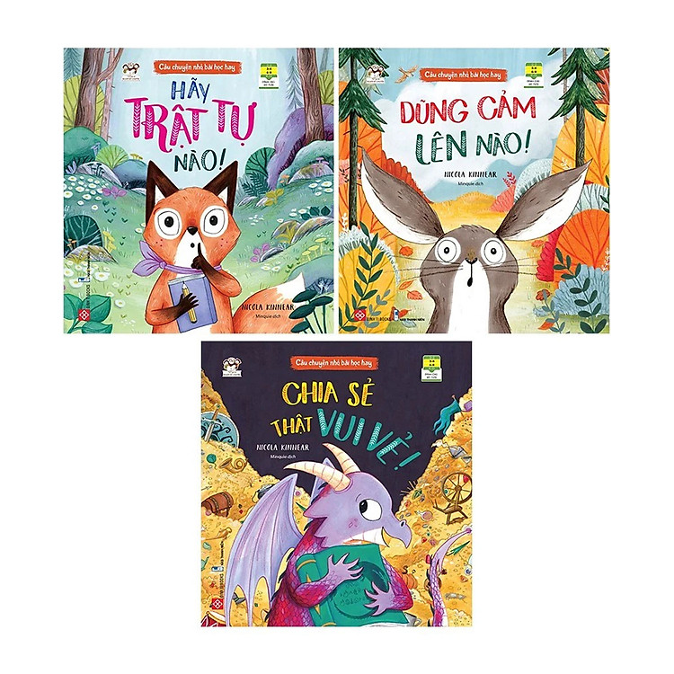Combo Câu Chuyện Nhỏ, Bài Học Hay: Chia Sẻ Thật Vui Vẻ! + Hãy Trật Tự Nào! + Dũng Cảm Lên Nào! (Bộ 3 Cuốn) _DTI