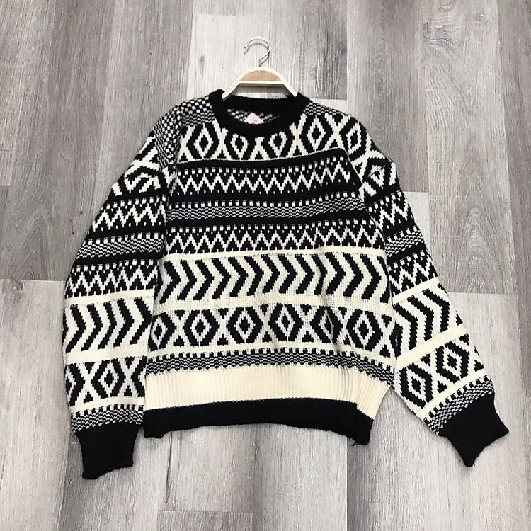 ÁO LEN DÁNG RỘNG CHO BẦU THOẢI MÁI HOẠ TIẾT THỔ CẨM SIÊU DÀY ẤM