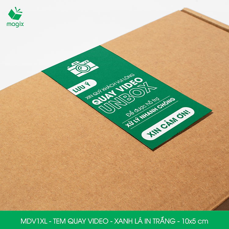 Tem chú ý quay video (50 chiếc) - 10x5 cm - Xanh lá in trắng - Ảnh 2