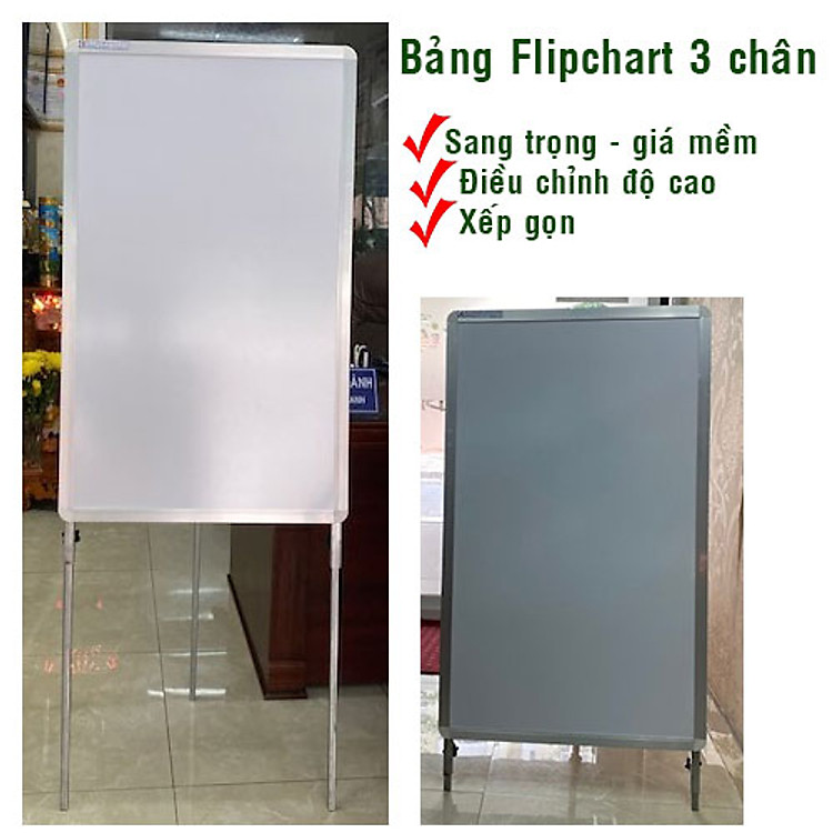 Bảng Flipchart 3 chân viết bút lông (0,8×1,2m)