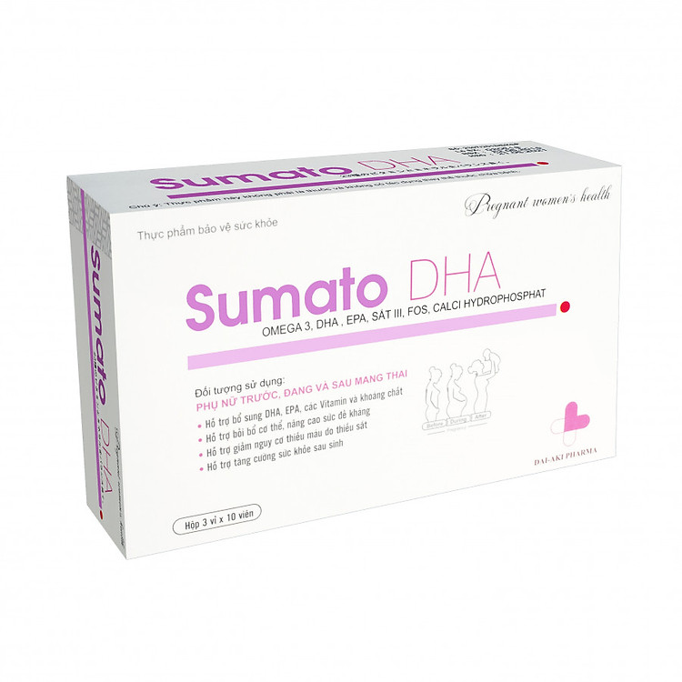 Thực phẩm chức năng viên uống bổ sung vitamin dành cho bà bầu Sumato DHA - Hộp 30 viên