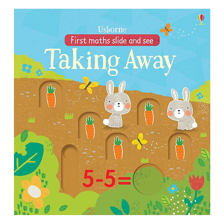 Sách tương tác tiếng Anh - Usborne First Maths Slide and See Taking away in the garden
