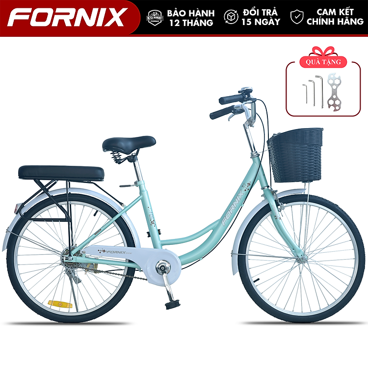 Xe Đạp Phổ Thông Nữ FORNIX IOL24 Khung Thép Vòng Bánh 24 Inche