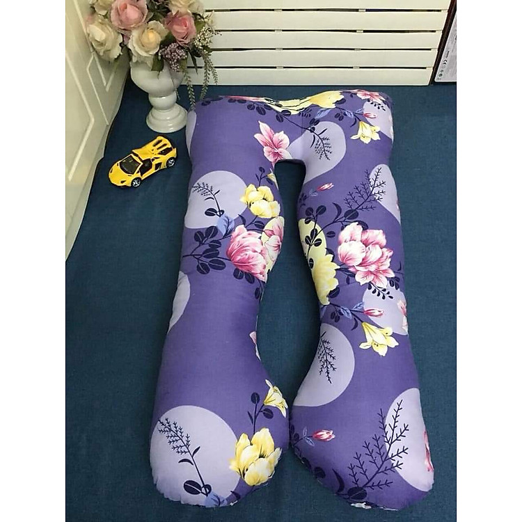 Gối bà bầu hình chữ U giúp mẹ ngủ ngon giấc - tặng kèm 3 móc dính tường