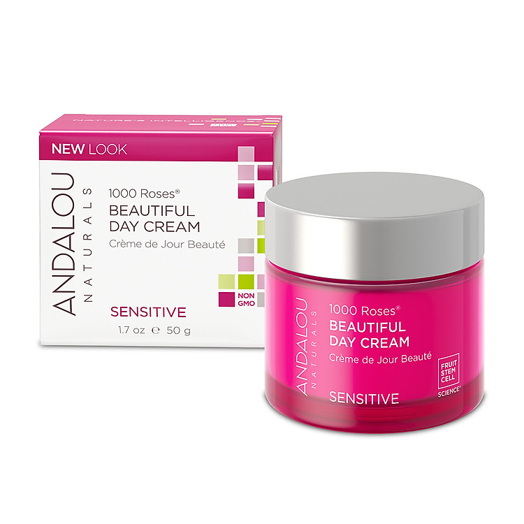 Kem Dưỡng Da Ban Ngày Cho Da Nhạy Cảm Andalou Naturals 1000 ROSES Beautiful Day Cream 50g