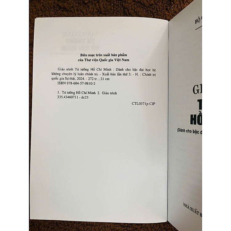GIÁO TRÌNH TƯ TƯỞNG HỒ CHÍ MINH (DÀNH CHO BẬC ĐẠI HỌC HỆ KHÔNG CHUYÊN LÝ LUẬN CHÍNH TRỊ) - Ảnh 3
