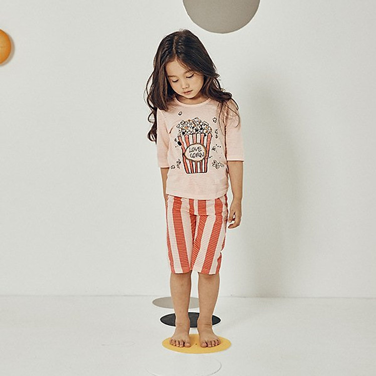 Đồ bộ mặc nhà bé gái Unifriend thun lửng hoạ tiết dễ thương