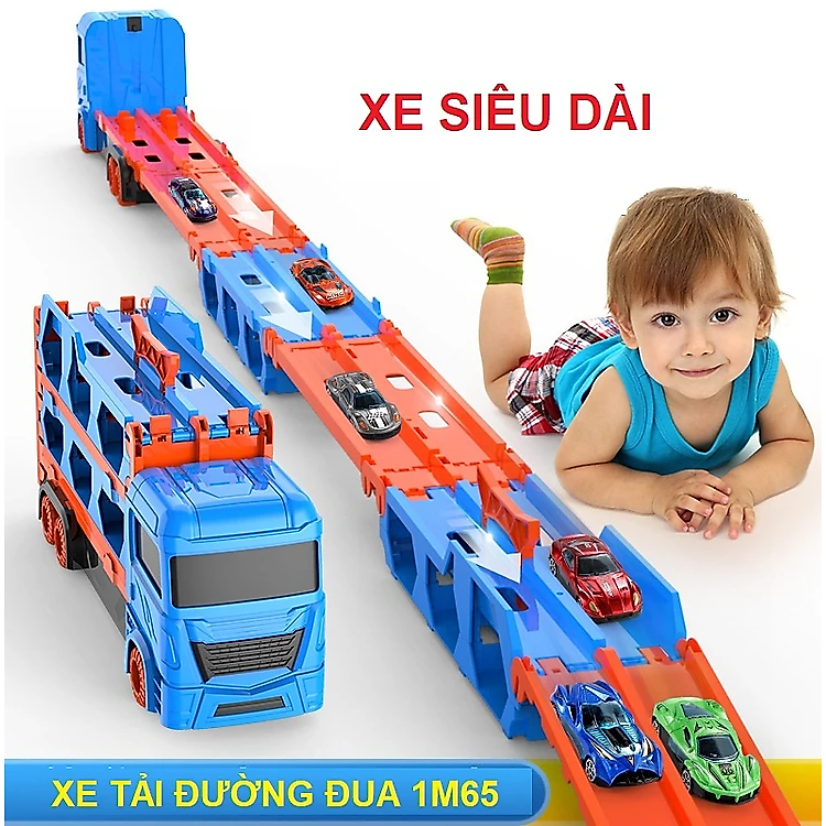 Ô tô đồ chơi BK TOTECH xe tải 3 tầng Chính hãng Giá tốt - Hình ảnh 2
