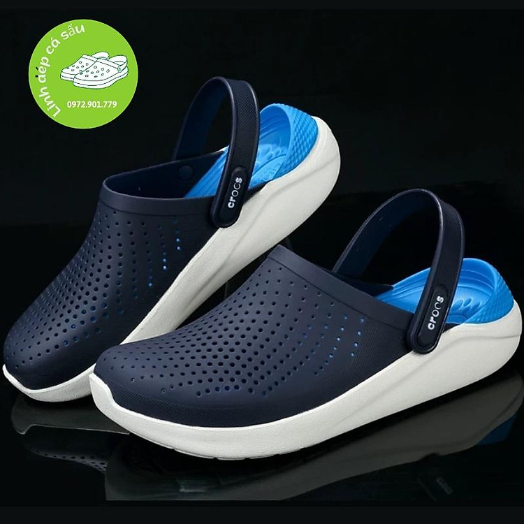 Dép sục cross literide màu navy blu êm mềm nam nữ hàng xuất xịn, mẫu mới, full box