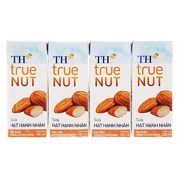 Lốc 4 hộp Sữa hạt Hạnh nhân TH True NUT (180ml)