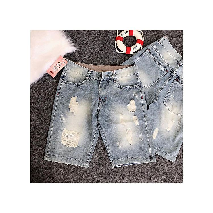 QUẦN SHORT JEAN NAM RÁCH - GV100