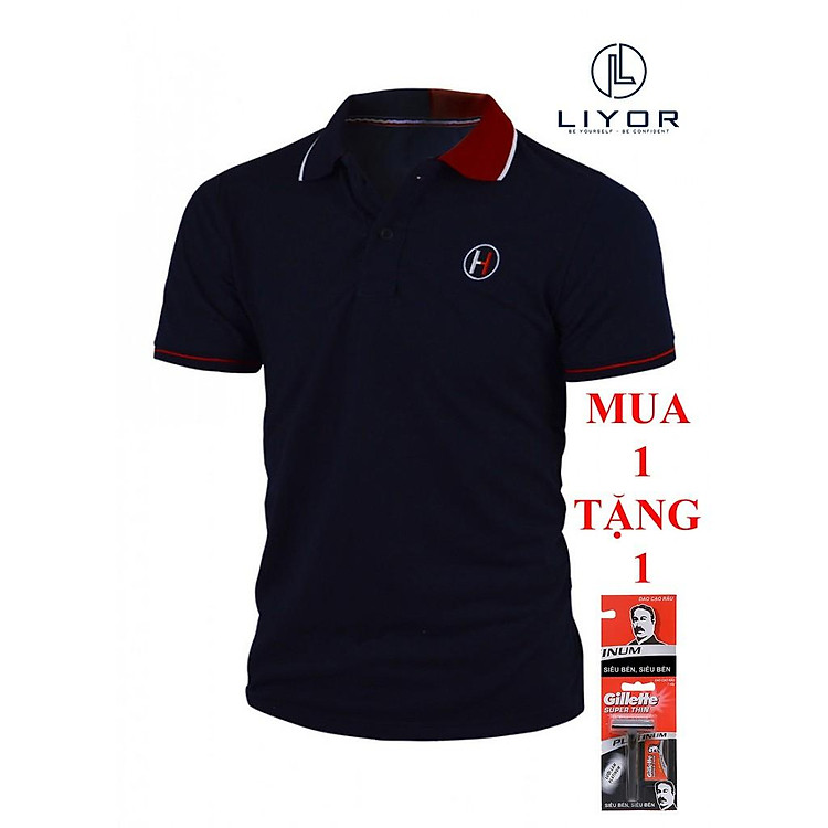 Áo thun nam có cổ thêu logo chữ H CAO CẤP phù hợp với dáng người từ 50kg-85kg (nhiều màu) Liyor