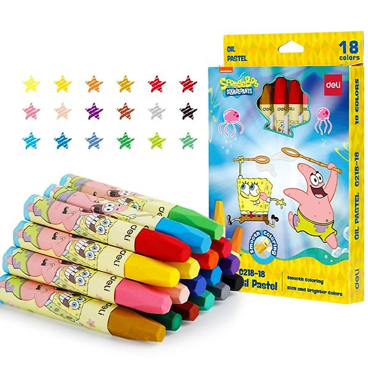 Hộp 18 Bút Sáp Dầu Deli C218-18