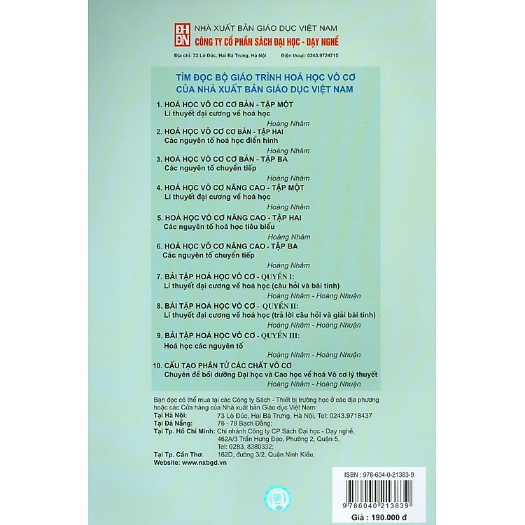 Bài Tập Hóa Học Vô Cơ - Quyển III - Hóa Học Các Nguyên Tố (Tái bản năm 2020) - Ảnh 4