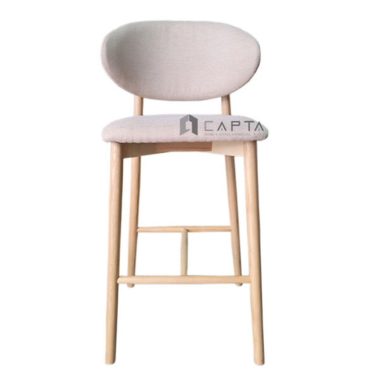 Ghế đảo bếp cao 65cm CB LEO-65F Nội thất Capta Ghế gỗ nệm dày có tay tựa hiện đại hot trend