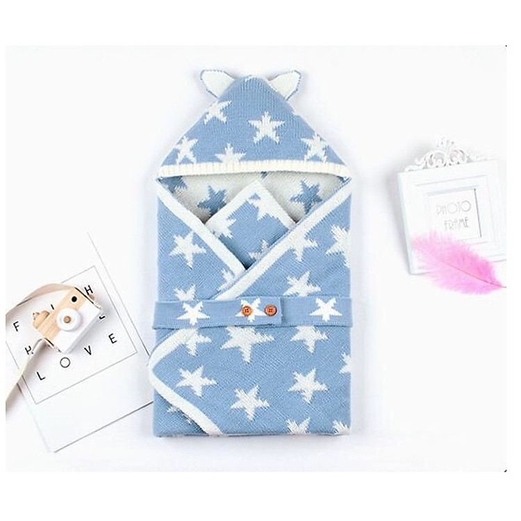 Chăn Quấn Ủ Kén Sợi Len Cho Bé Sơ Sinh