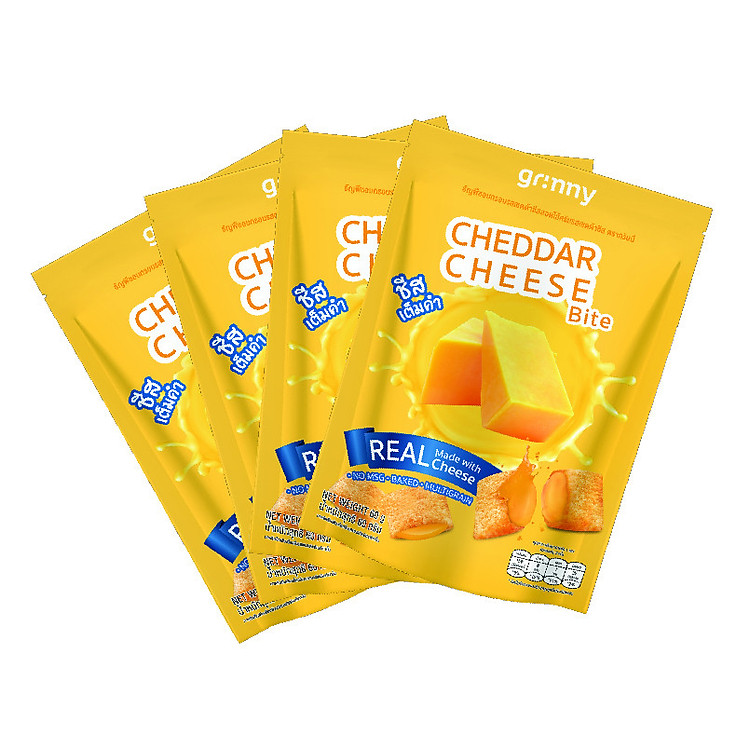 Combo 4 gói Bánh snack Ngũ Cốc Grinny nhân Phô Mai - Cheddar Cheese