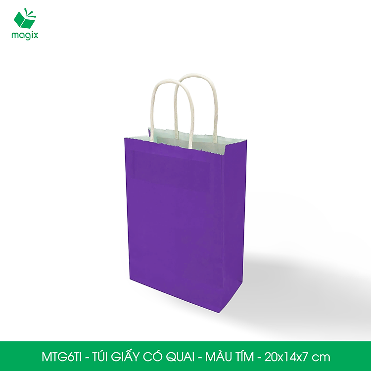 Túi Giấy Có Quai Màu Tím (25 chiếc)