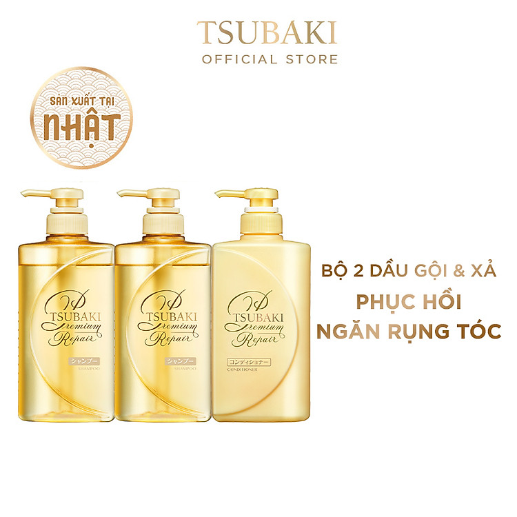 Combo 2 Dầu Gội TSUBAKI Phục Hồi Ngăn Rụng Tóc và Dầu Xả TSUBAKI Phục Hồi Ngăn Rụng Tóc (490ml/chai)