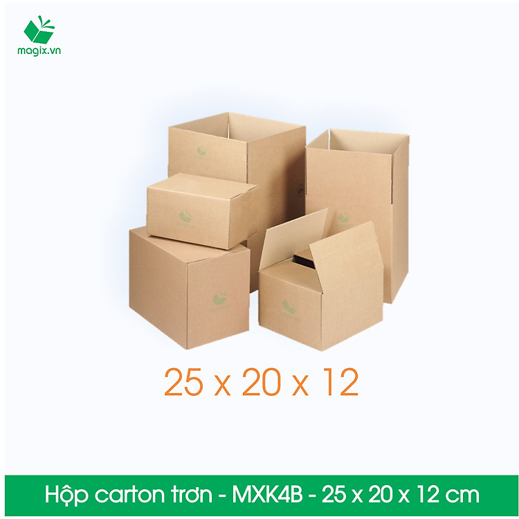 Thùng Hộp Carton Trơn (25x20x12 cm) (20 chiếc)